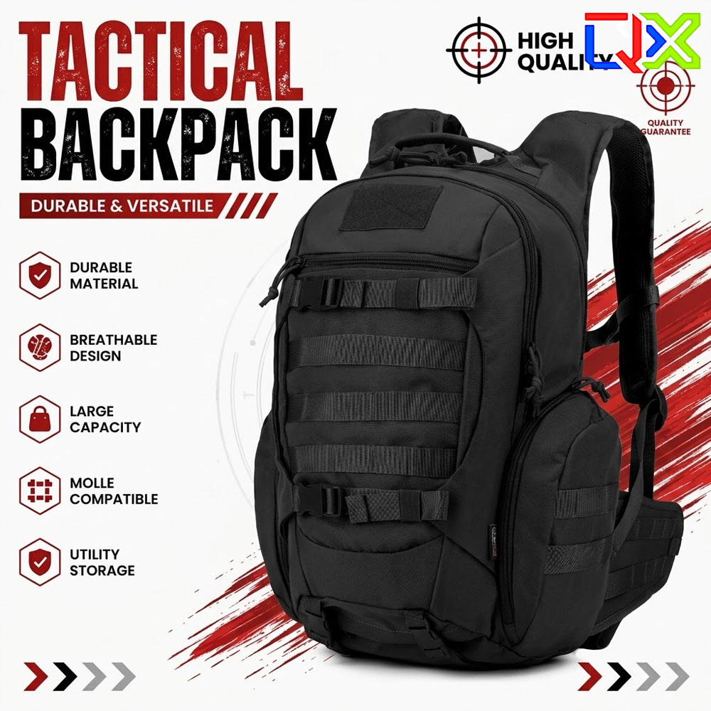 Backpacks - กระเป๋าเป้สะพายหลัง QX Tactical สำหรับกิจกรรมกลางแจ้ง กันน้ำ เหมาะสำหรับเดินป่า