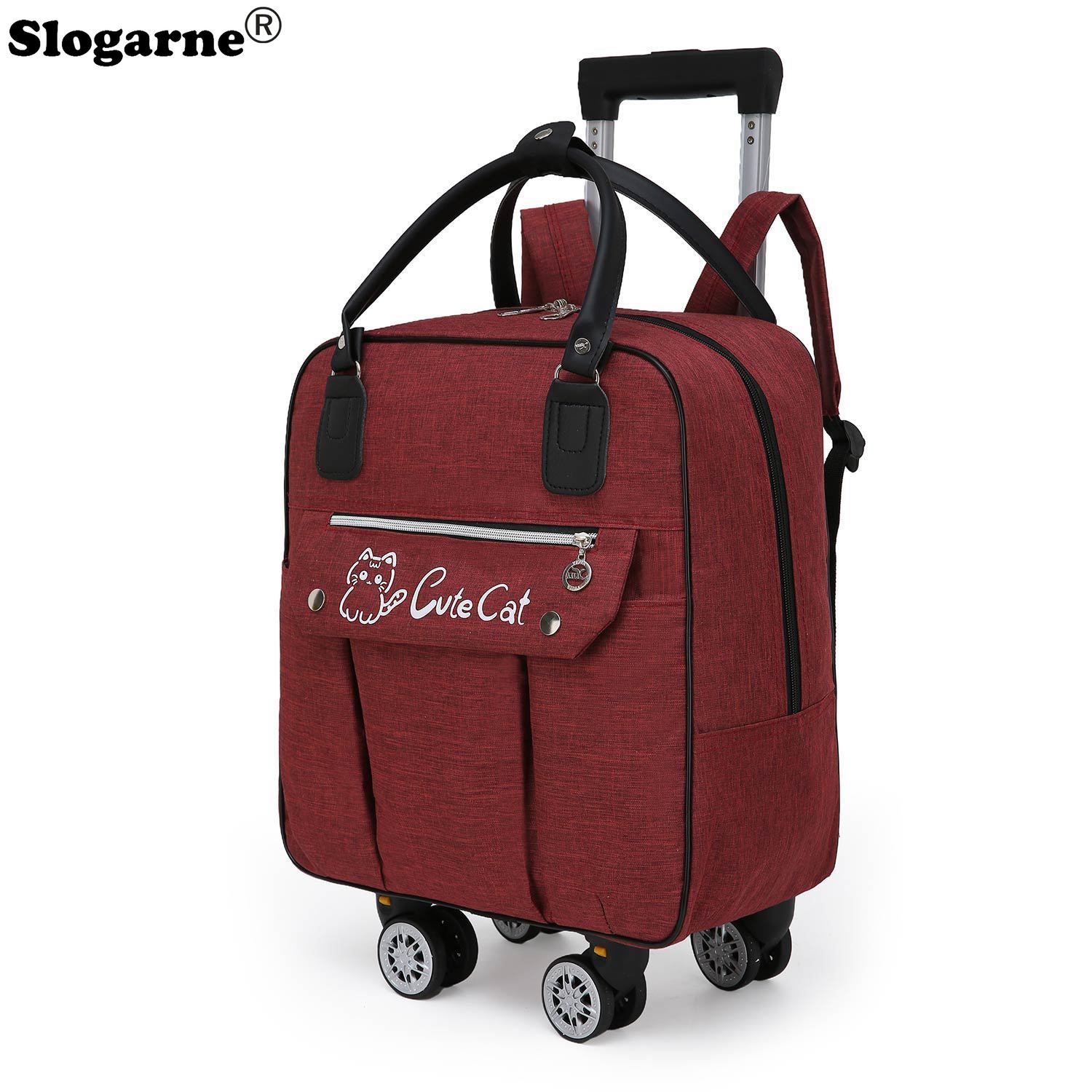 Foldable Rolling Luggage Bag - รถเข็นกระเป๋าเดินทางความจุขนาดใหญ่ล้อ Spinner กระเป๋าเดินทางแบบพกพา Boarding Bag กระเป๋าเป้สะพายหลังกระเป๋าถือ