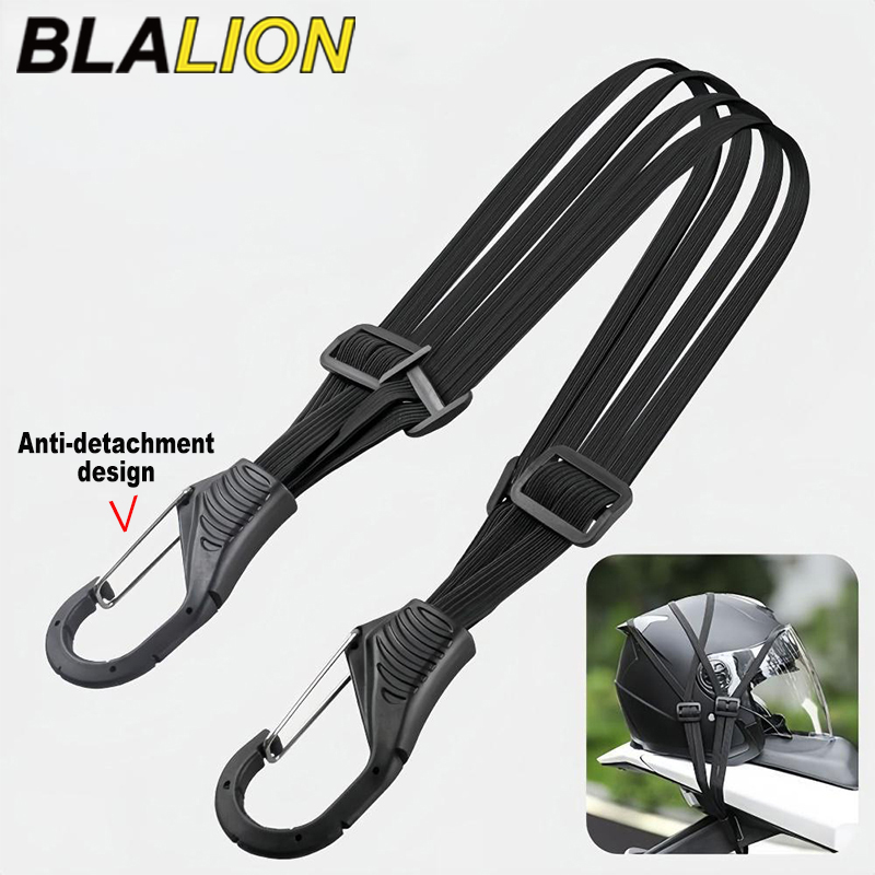 Luggage - สายรัดกระเป๋าเดินทางสำหรับมอเตอร์ไซค์ BLALION แบบยืดหยุ่นอเนกประสงค์ พร้อมตะขอเกี่ยวแบบปลอดภัย - ใช้ได้กับหมวกกันน็อค