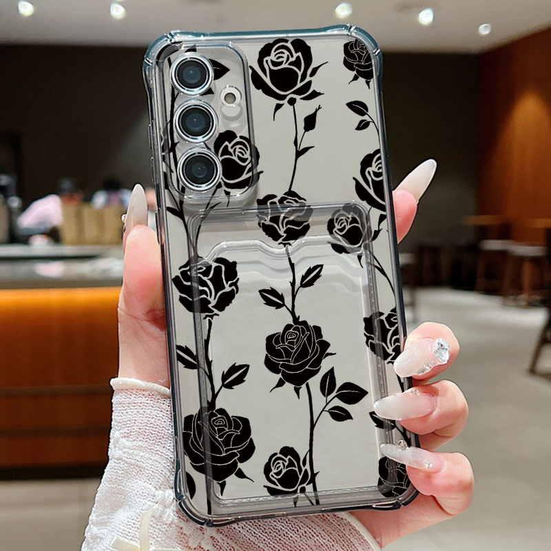 กระเป๋าใส่บัตรลายกุหลาบดำสำหรั - Wallets บทวิจารณ์และราคา