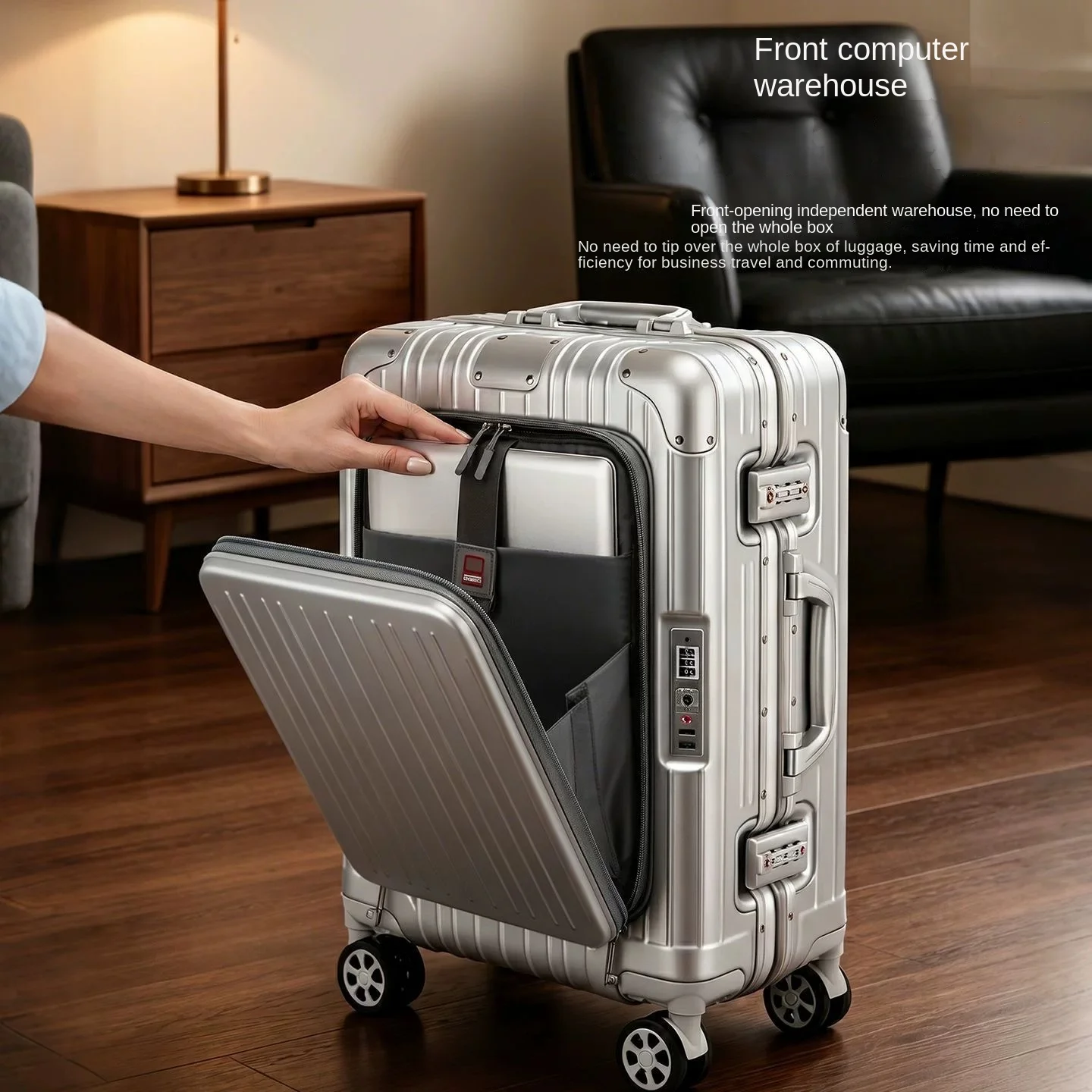 กระเป๋าเดินทางแบบเปิดด้านหน้า  - Spinner Wheel Rolling Suitcase 20 Inch บทวิจารณ์และราคา
