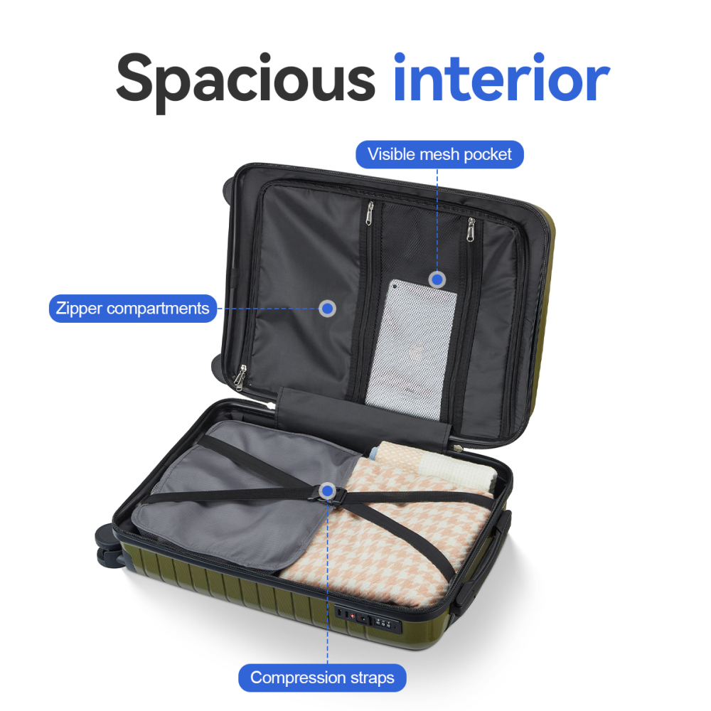 ชุดกระเป๋าเดินทางแบบแข็ง PP 5  - Spinner Wheel Rolling Suitcase 20 Inch บทวิจารณ์และราคา